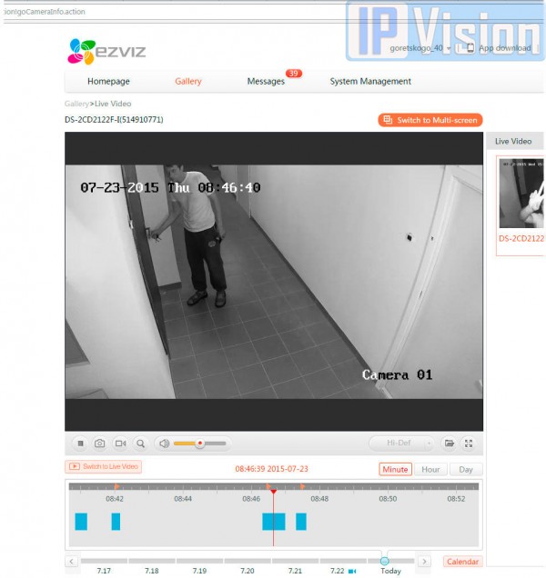 просмотр онлайн видеонаблюдения чрез Ezviz