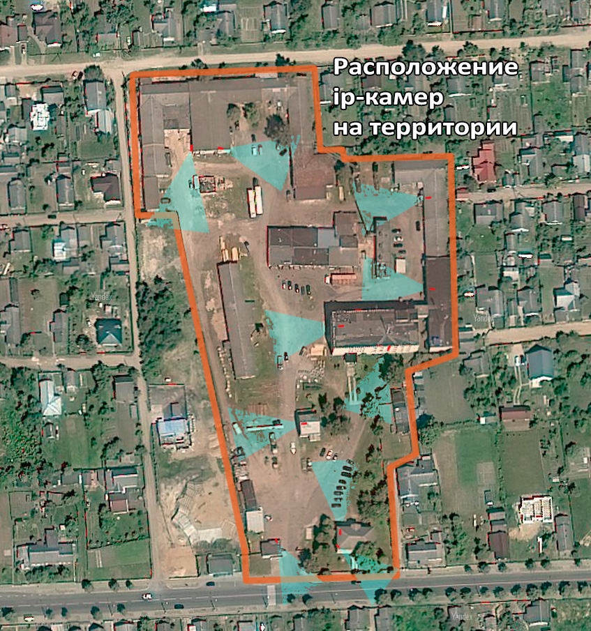 сеть ip камер в комплексе зданий